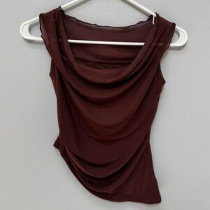 Brown See Through Top